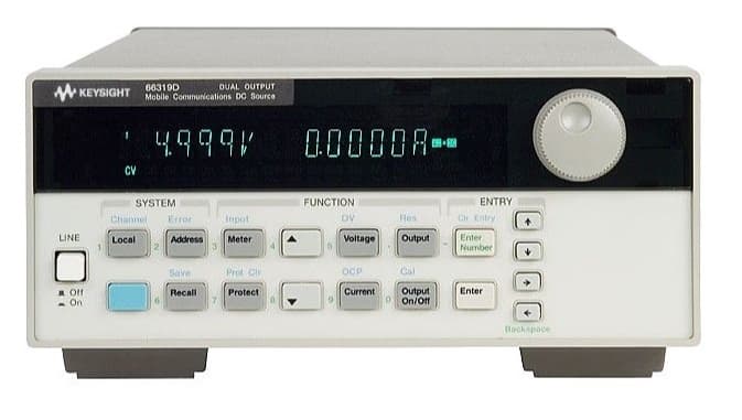 66319D 双路移动通信用DC Power Supply, 包含电池仿真和 DVM 功能