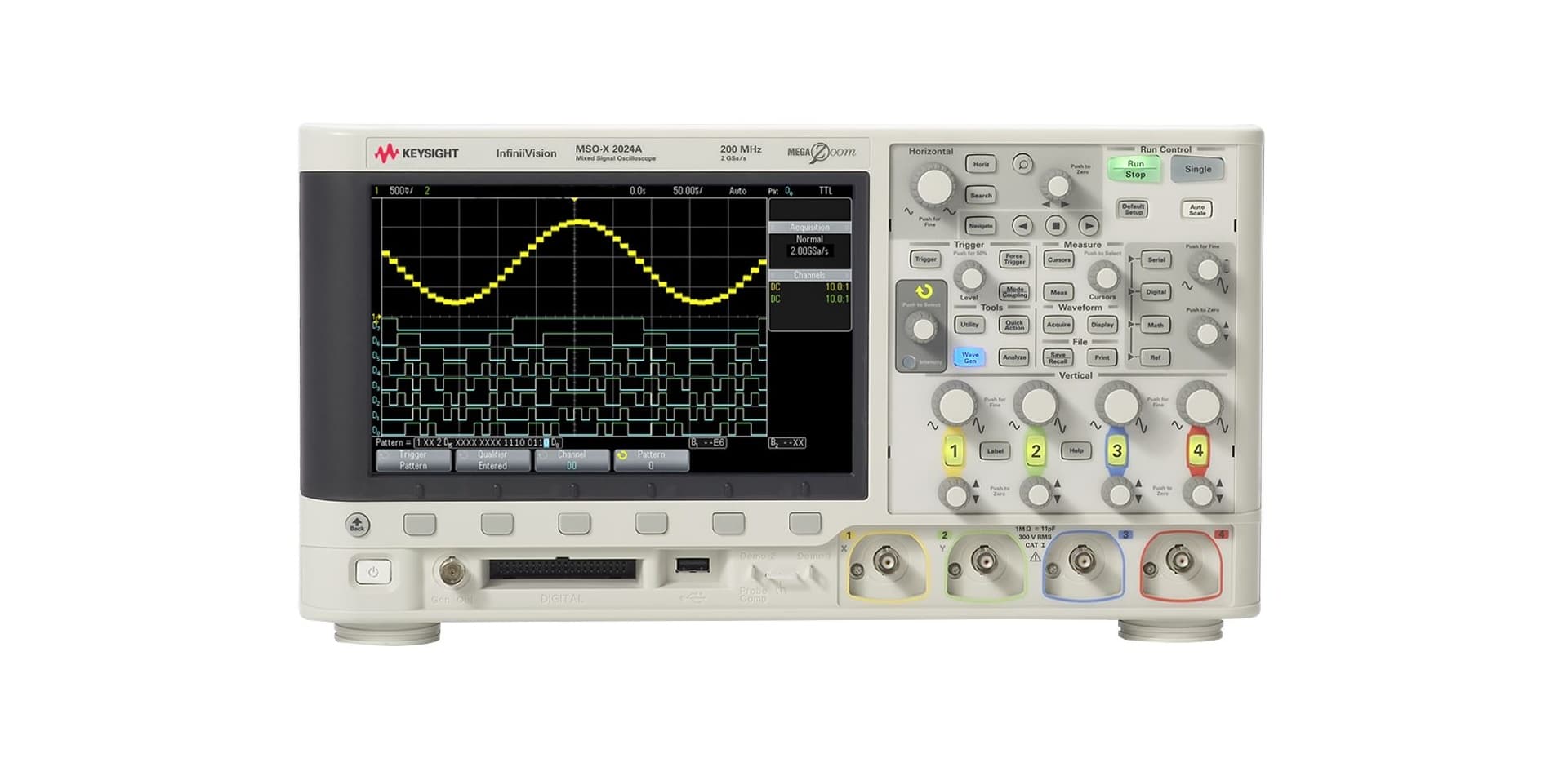 DSOX2024A Oscilloscope: 200 MHz, 4 Analog Channels