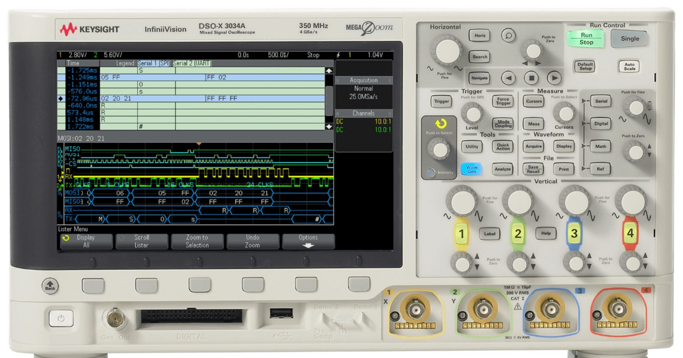 DSOX3034A Oscilloscope: 350 MHz, 4 Channels