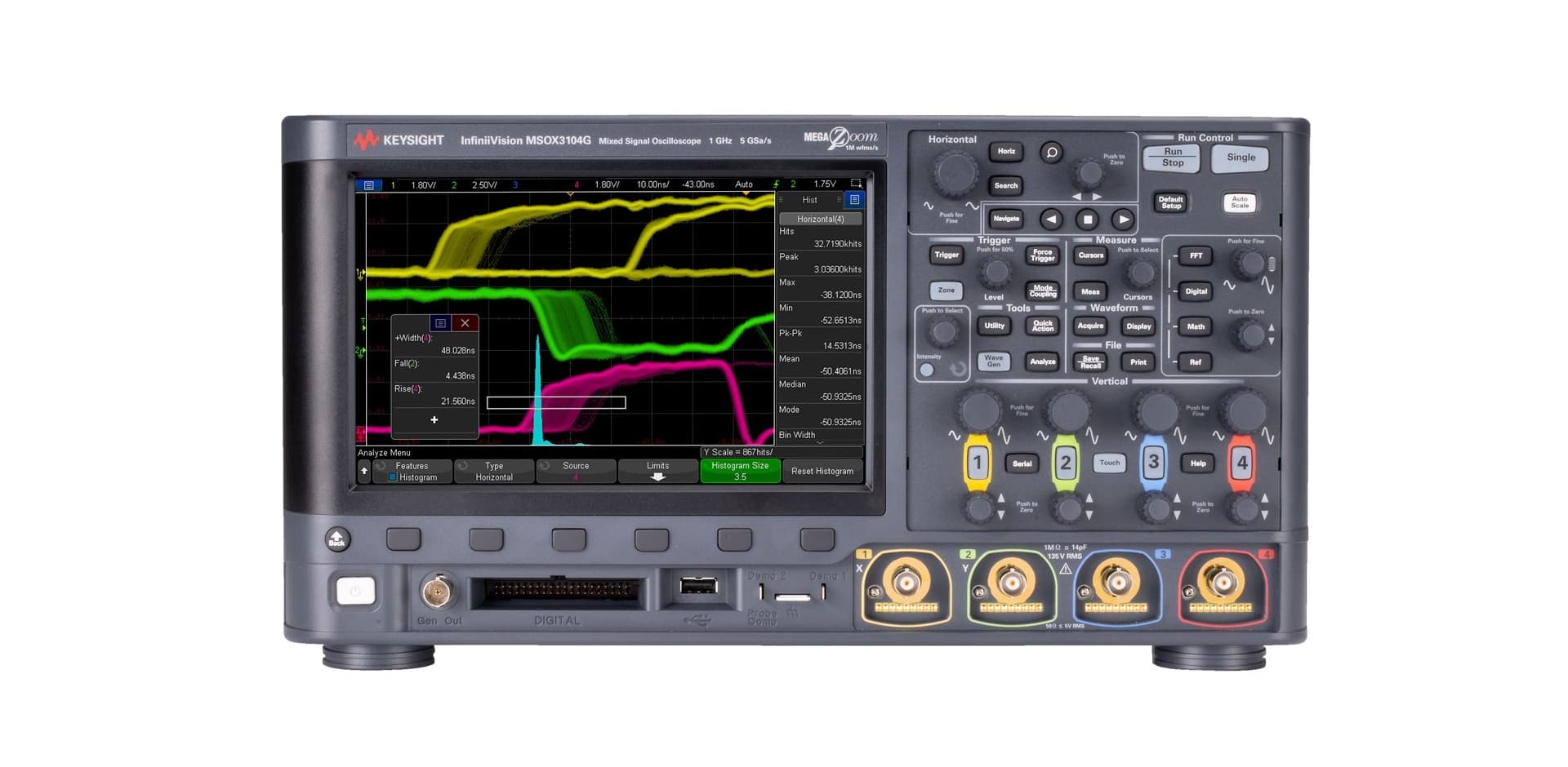DSOX3052G Oscilloscope: 500 MHz, 2 Analog Channels