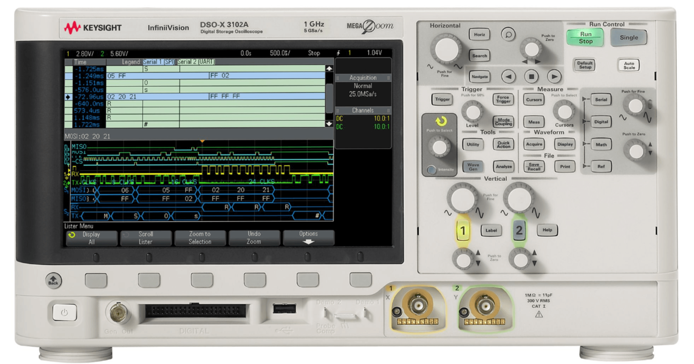 DSOX3102A Oscilloscope: 1 GHz, 2 Analog Channels