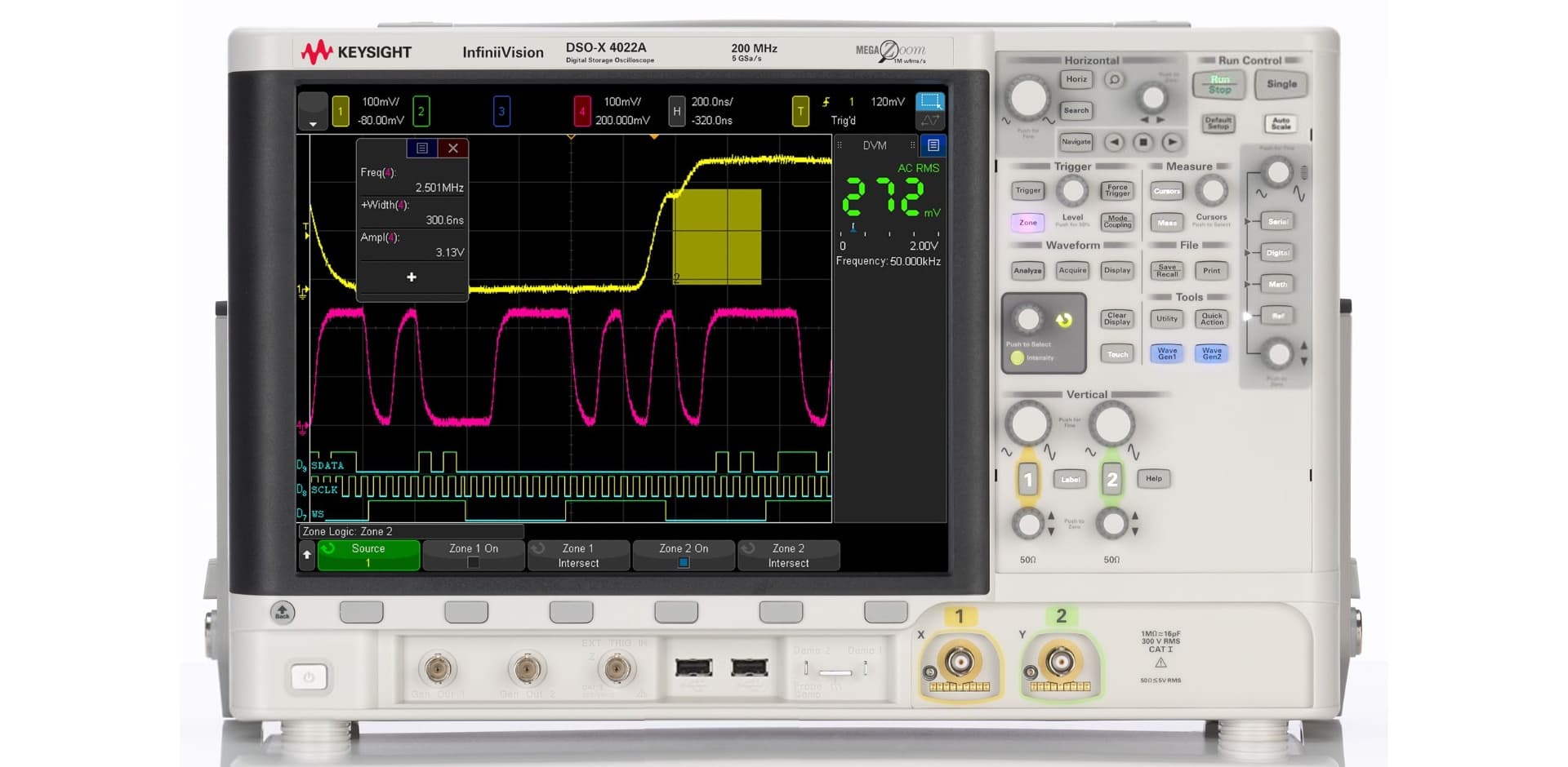 DSOX4022A Oscilloscope: 200 MHz, 2 Analog Channels