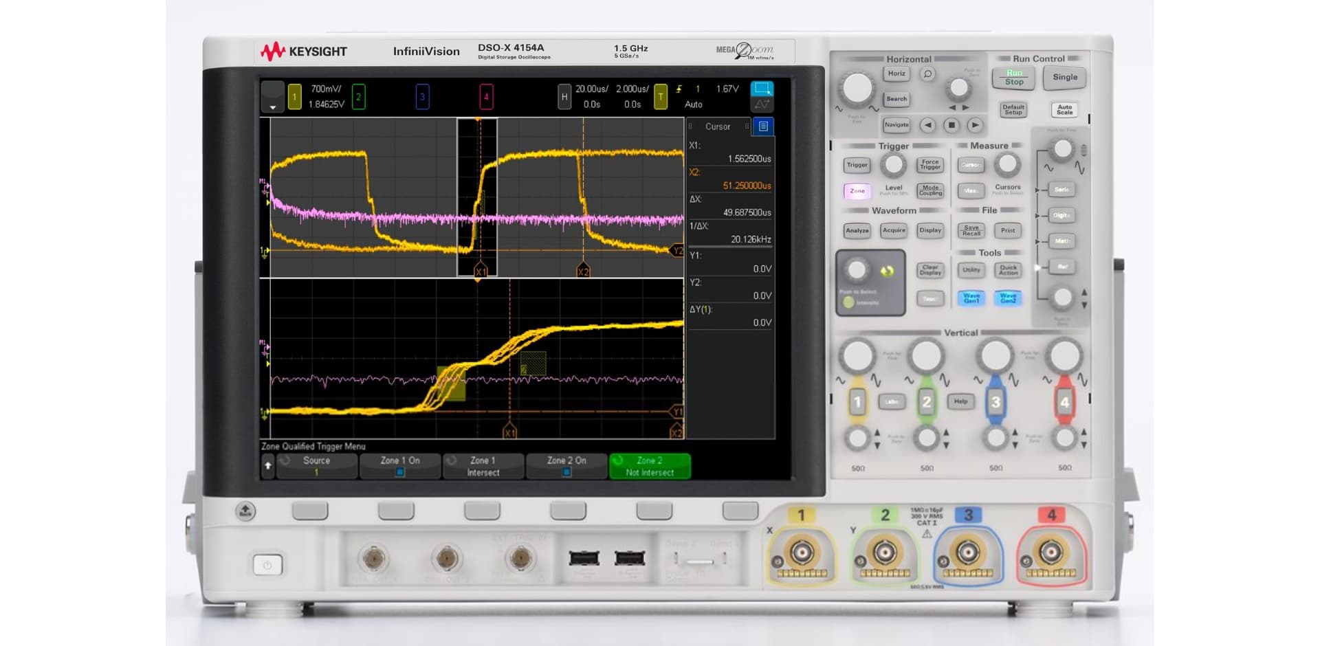 DSOX4154A Oscilloscope: 1.5 GHz, 4 Analog Channels
