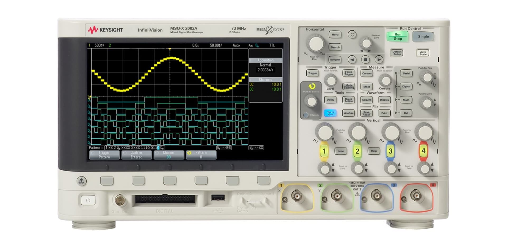 MSOX2002A Mixed Signal Oscilloscope: 70 MHz, 2 Analog Plus 8 Digital Channels