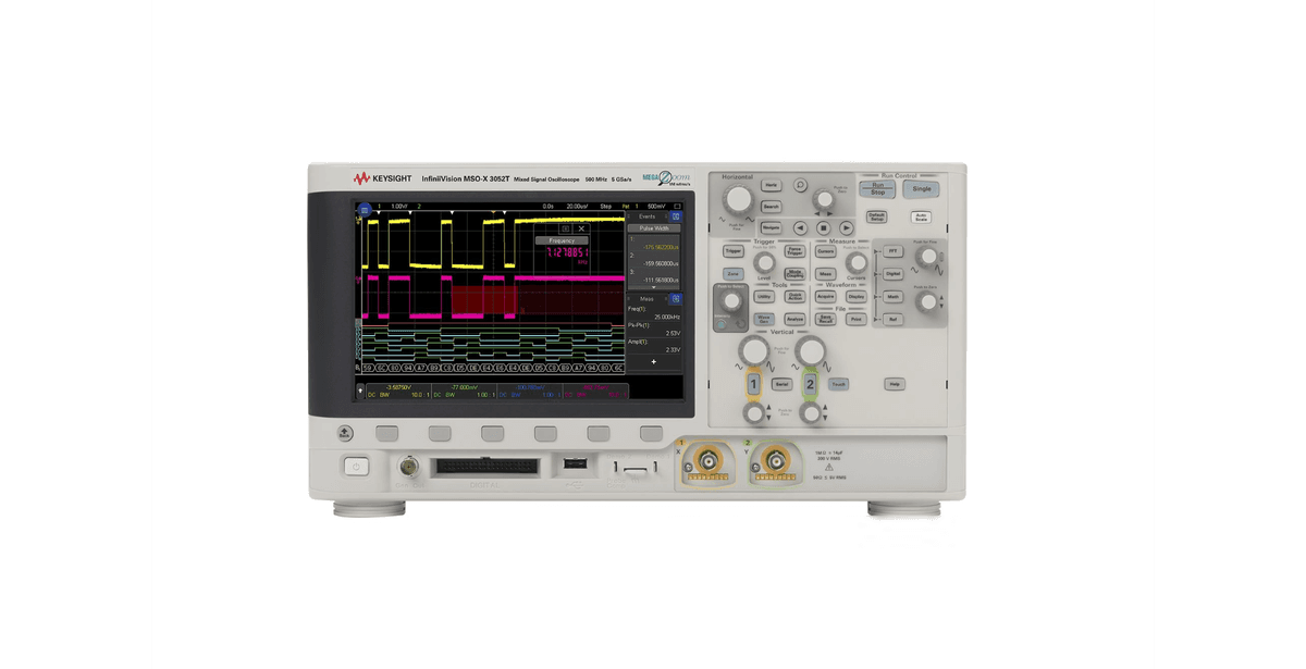 MSOX3052T Mixed Signal Oscilloscope: 500 MHz, 2 Analog Plus 16 Digital Channels