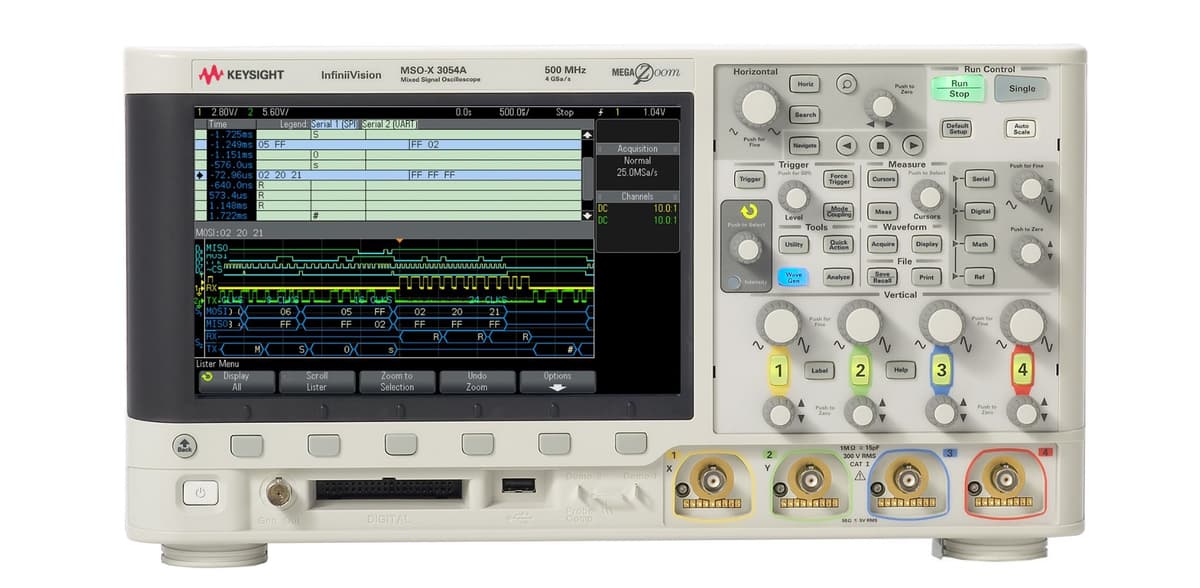 MSOX3054A Mixed Signal Oscilloscope: 500 MHz, 4 Analog Plus 16 Digital Channels