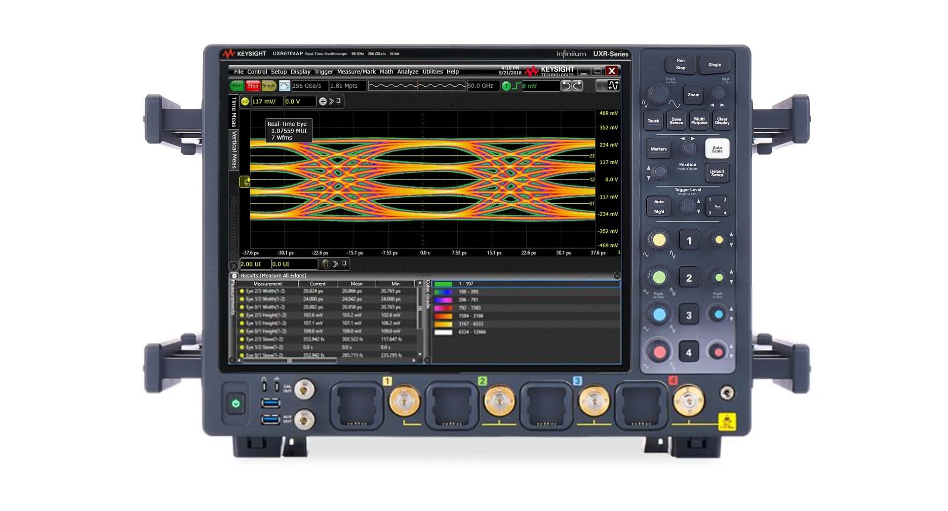 UXR0704AP Infiniium UXR-Series Oscilloscope: 70 GHz, 4 Channels, 1mm Inputs
