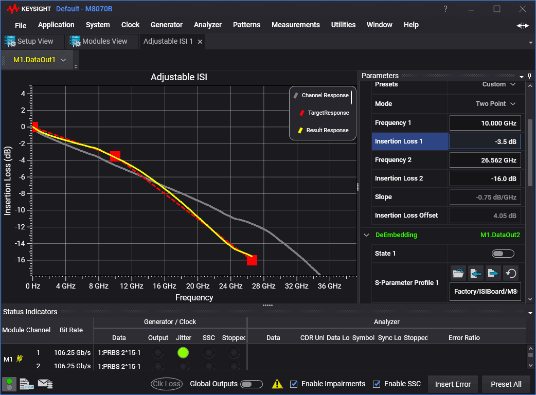 M8070ISIB Adjustable ISI Channel Simulation Suite for M8000 Series BER Test Solutions