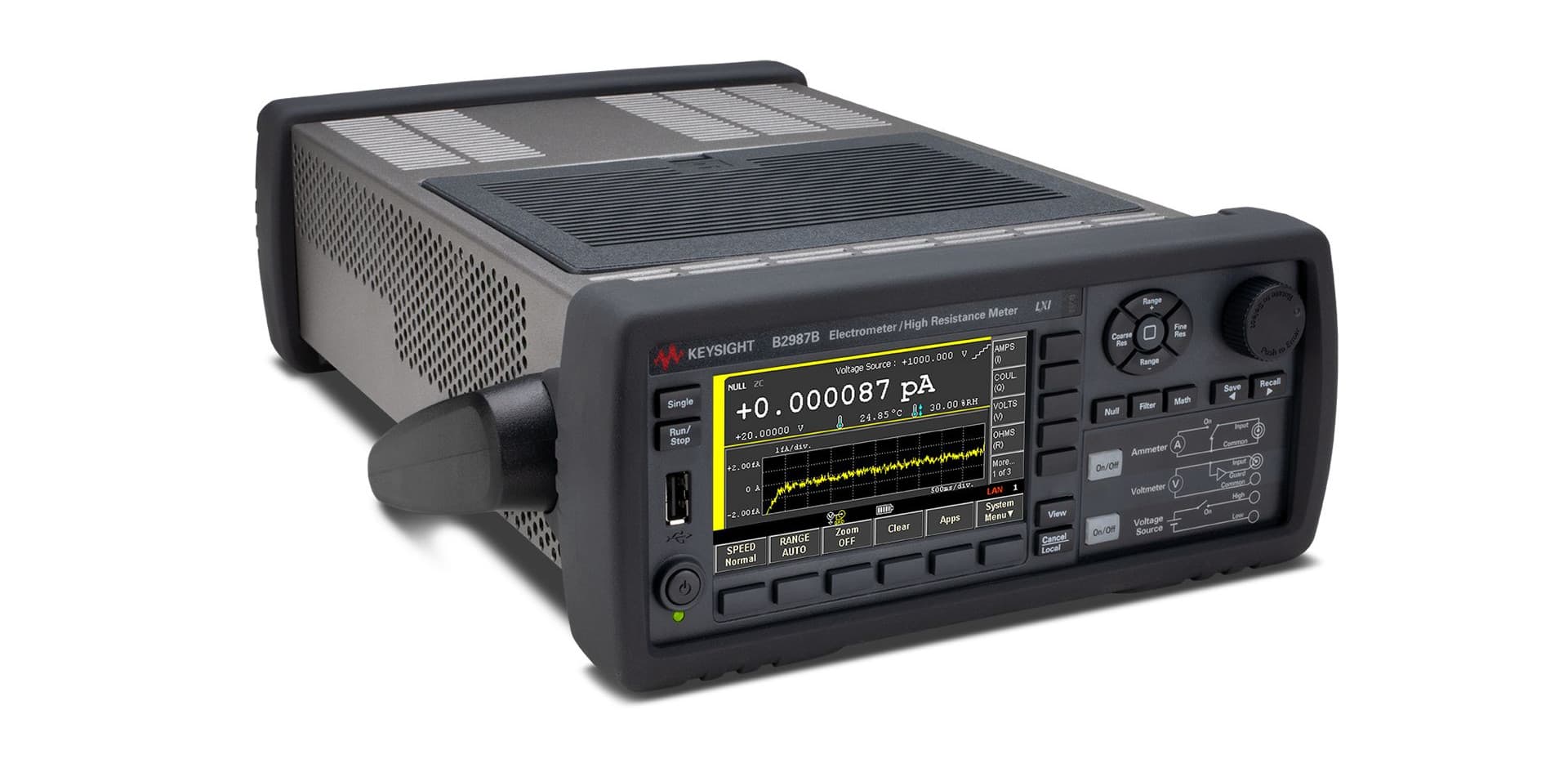 B2987B Electrometer/High Resistance Meter, Battery Model