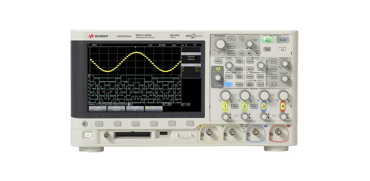 DSOX2024A Oscilloscope: 200 MHz, 4 Analog Channels
