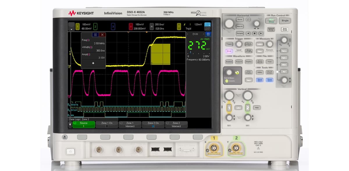 DSOX4032A Oscilloscope: 350 MHz, 2 Analog Channels