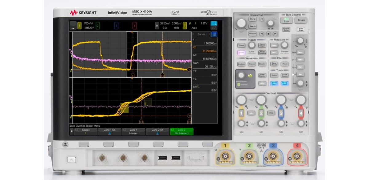 MSOX4154A Mixed Signal Oscilloscope: 1.5 GHz, 4 Analog Plus 16 Digital Channels