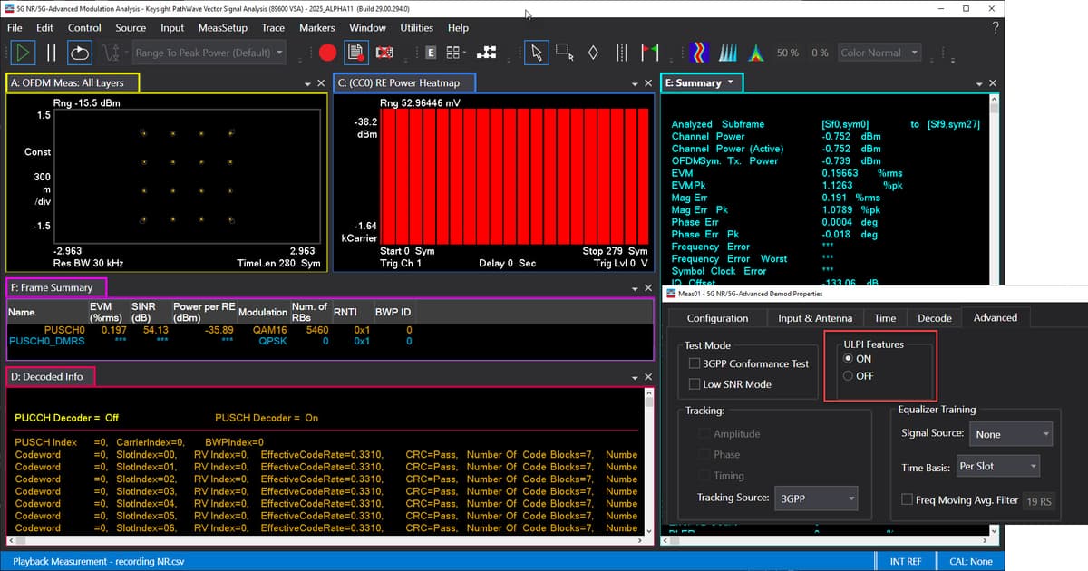 89601ULPC 89600 VSA for MeasuringO-RAN ULPI in 5G NR