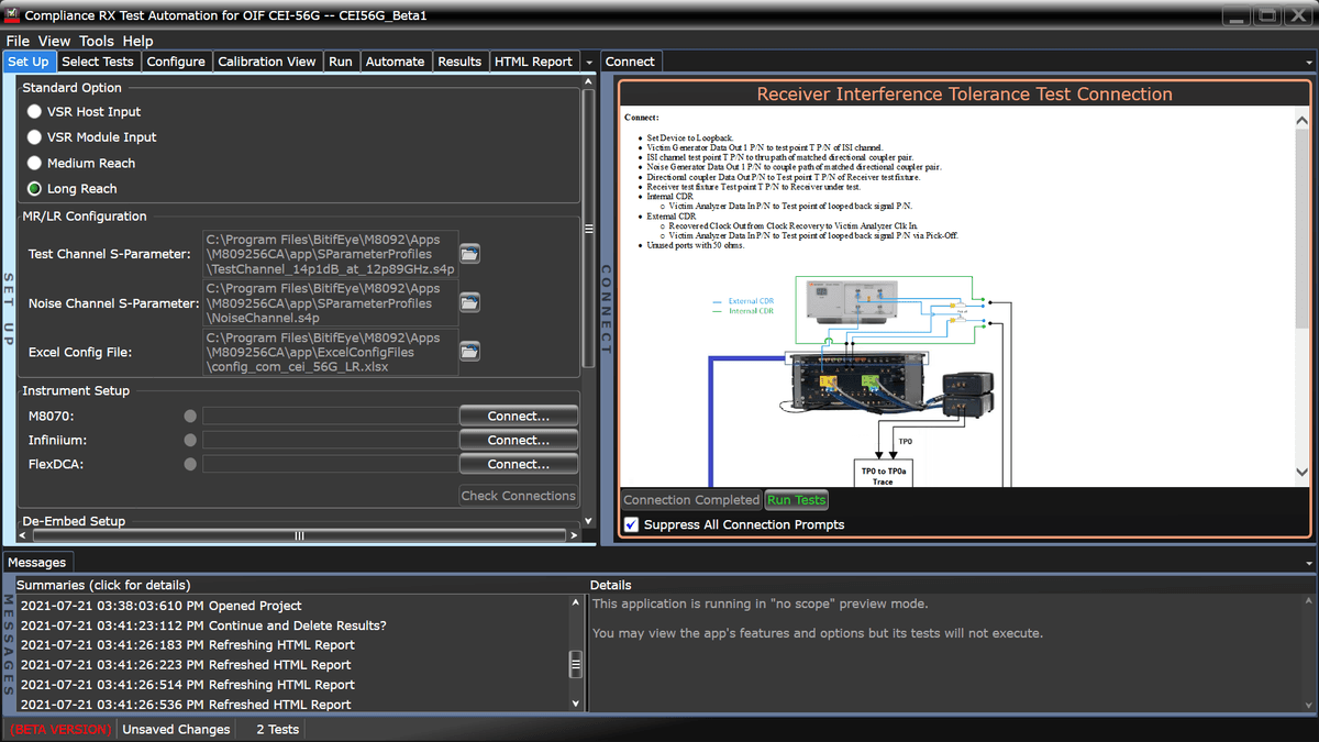 M809256CA OIF-CEI-56G Electrical Receiver Conformance Test Software