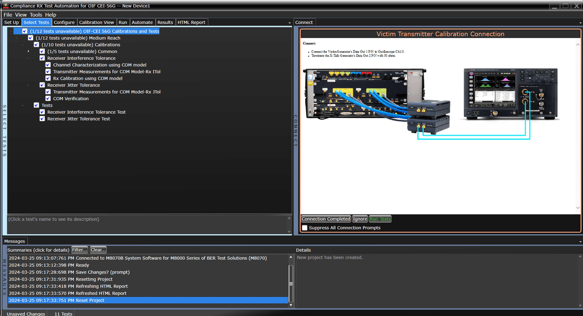 M809256CB Electrical Receiver Conformance Test Application for OIF-CEI 4.0