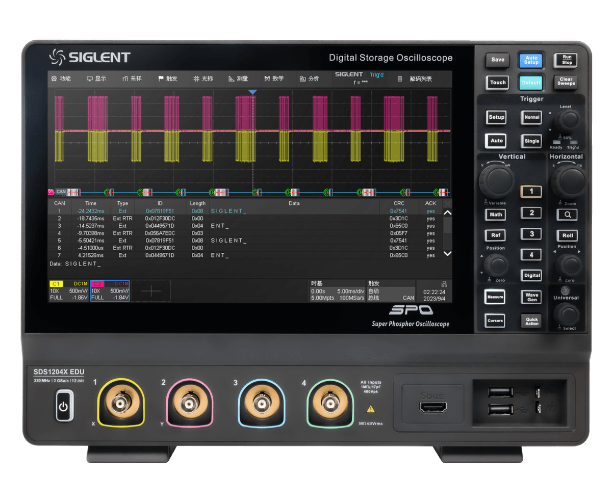 Siglent SDS1202X-EDU Oscilloscope: 25 MHz