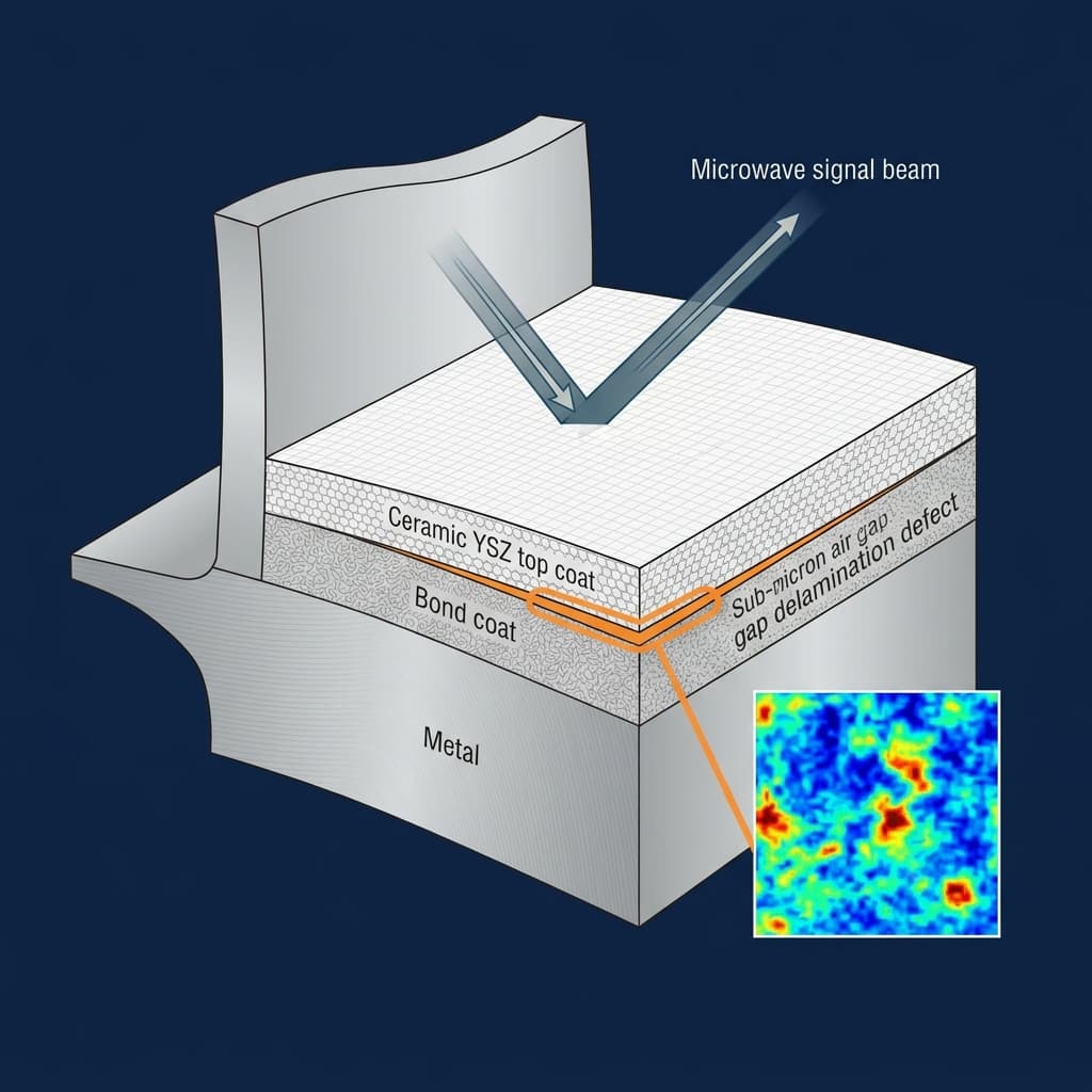 Microwave reflection scanning imaging diagram for thermal barrier coatings